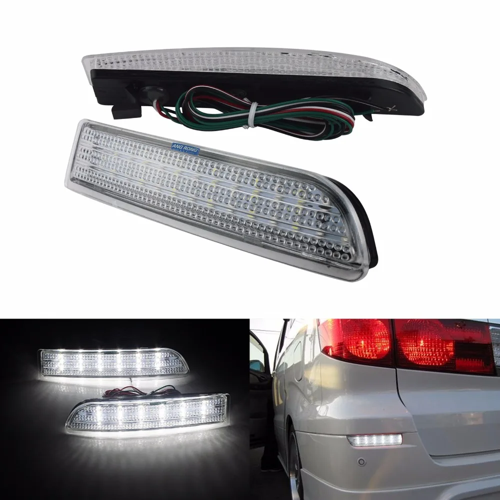 

ANGRONG 2x Clear Lens Bumper Reflector LED Reverse Tail Brake Light For Toyota Avensis Estate / Tourer 09-15 (CA168)