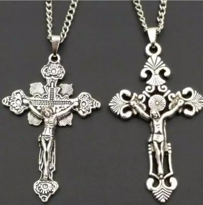 New Fashion Vintage 12 Mixed Ankh Cross Charms Pendants Necklace Spiritual protection For Women Men Jewelry Fast shipping