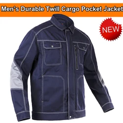 Bauskydd High quality durable Mens multi pocket dark blue work  jacket workwear mechanic construction Jacket men