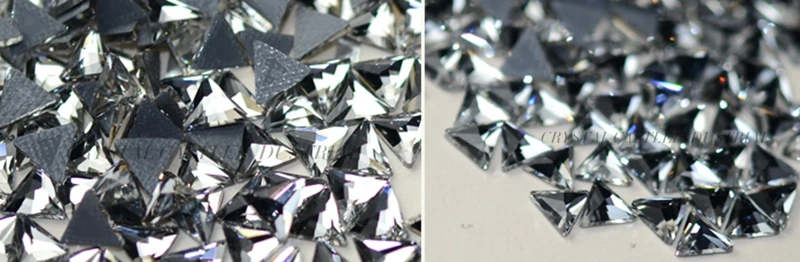 Crystal Castle Flatback Strass steine für Kleidung, 5A Best, Dreiecks form Hotfix Strass, AB Edelsteine Stein perlen, Kleber Glas Diamant – Detail 10