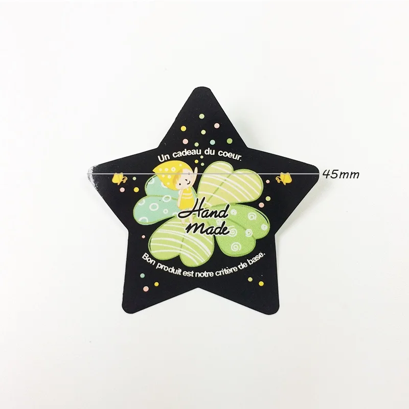 ملصقات البرسيم المصنوعة يدويًا مع ملصق فتاة ، قصاصات ذاتية الصنع للهدايا ، ملصق ختم خبز الكعك ، 90 في المجموعة