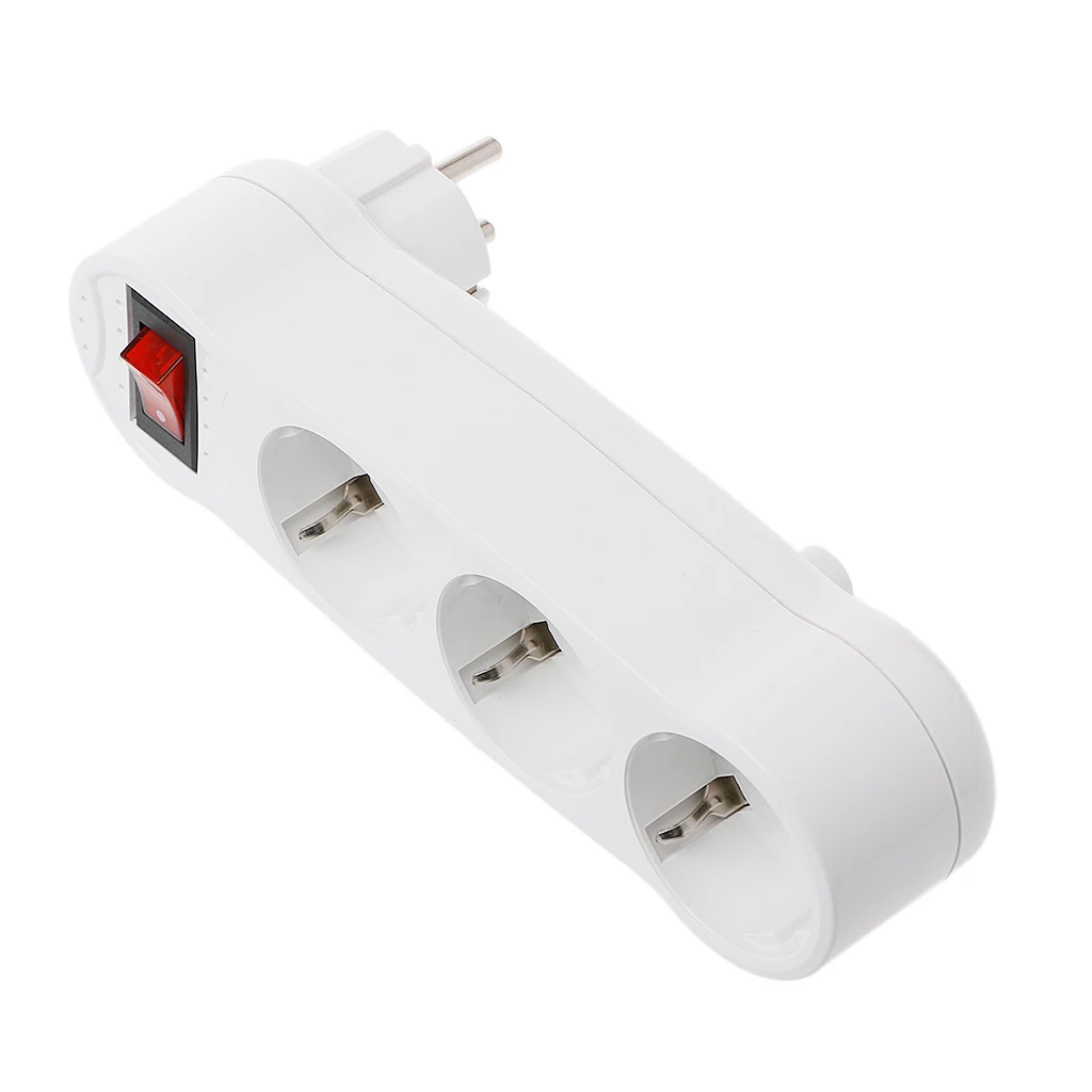 16A European Type Conversion Plug 1 TO 3 Way EU Standard Power Adapter Socket EU standard