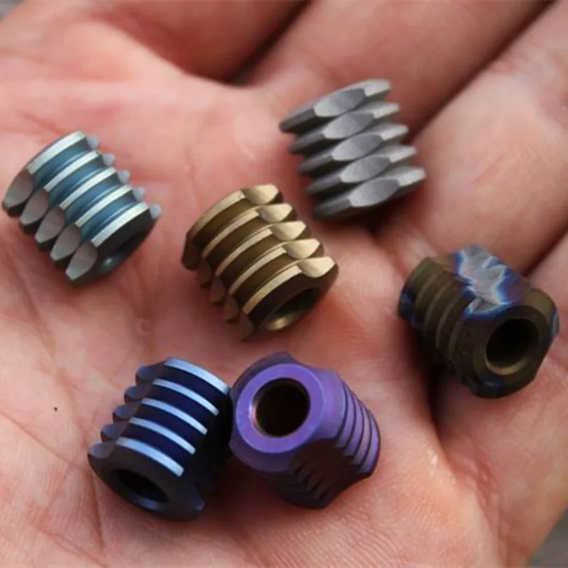 1PC Multicolor Titanium Alloy EDC Paracord Beads Umbrella Rope Cord Lanyard Pendants Knife Beads Outdoor Knife Accessories