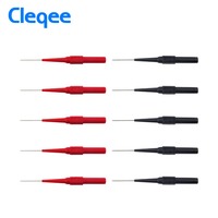 Cleqee P5007 10pcs Insulation Piercing Needle Non-destructive Multimeter Test Probes Red/Black