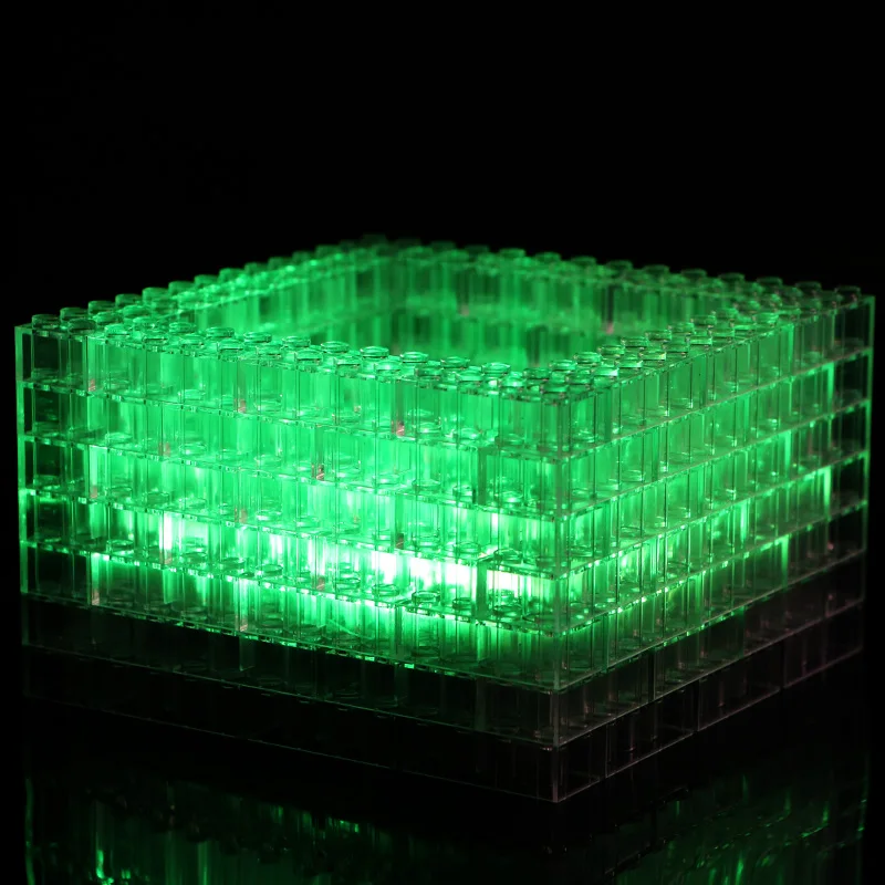 Blocos de construção de brinquedo para crianças, modelo de tijolos transparente diy para construção de cidades, brinquedo compatível com blocos de