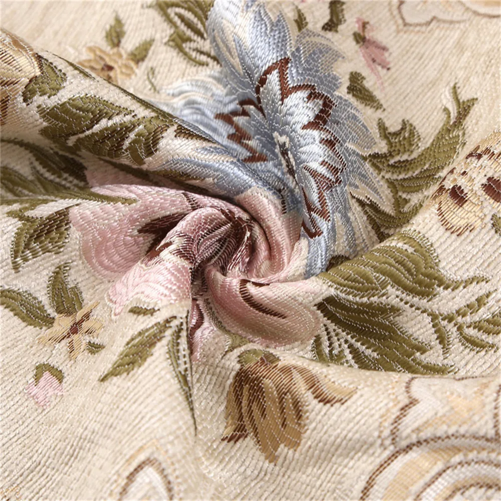 45x45cm Chenille-Stickerei Chinesischer Stil Pfingstrosen-Blumen Wohnzimmer Sofa Stuhl Kissenbezug – Detail 5