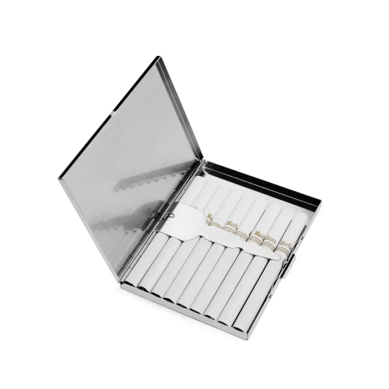 

Metal Cigarette Box 9pcs Packaging Creative Ultra-thin Stainless Steel Clamps Can Business Card Box Multi Box