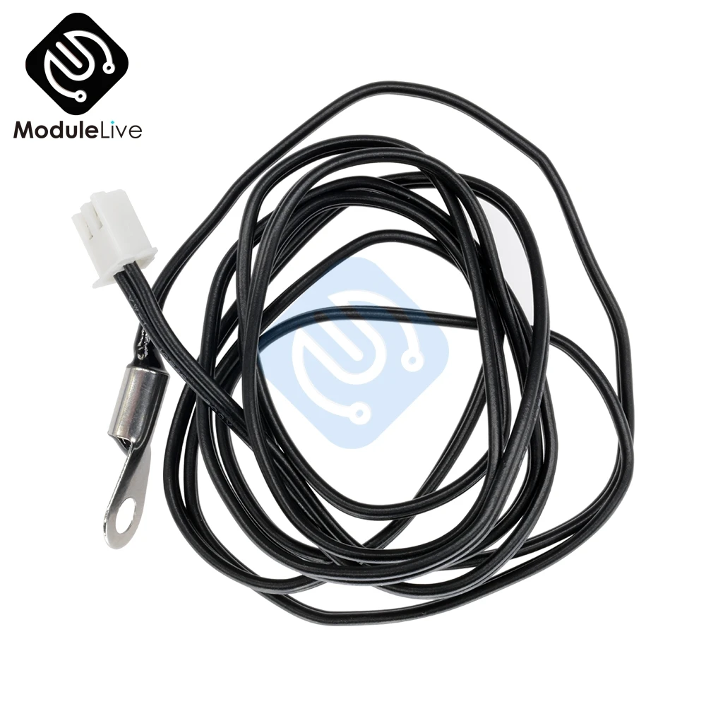 2PCS W1401 W1209 100cm 1m Waterproof NTC 10K 1% 3950 Thermistor Accuracy Temperature Sensor Cable Wire Probe Fixed Mounting Hole