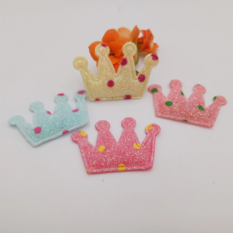 sew on Glitter felt patches for clothes 2x3cm crown shape 20pcs/lot scrapbooking accessories