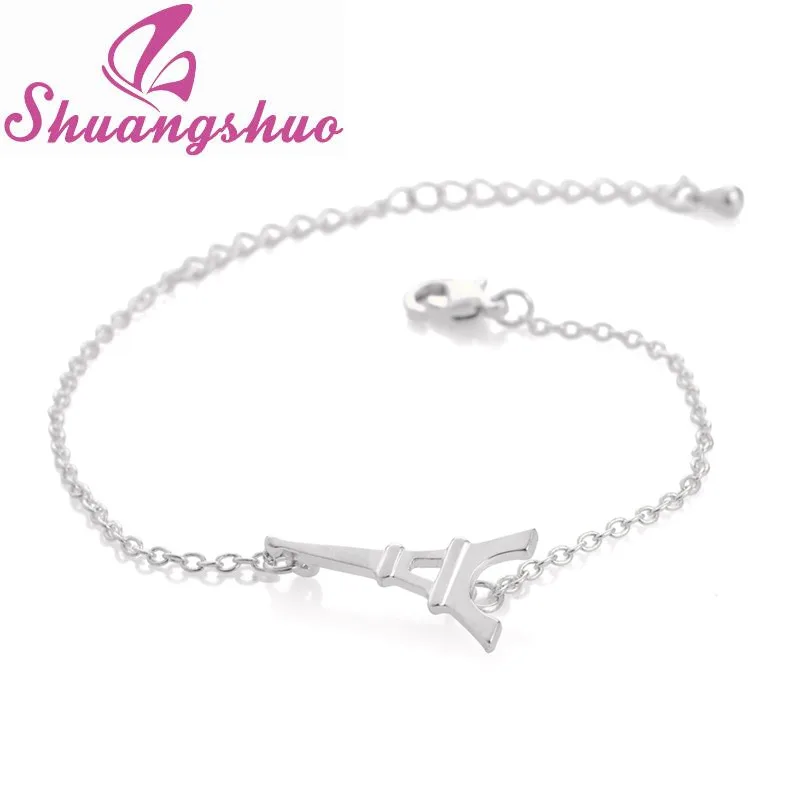 Shuangshuo Boho Eiffel Tower Bracelets for Women Vintage Paris Eiffel Tower Charm Women Bracelets Bangles bracelet homme SL019