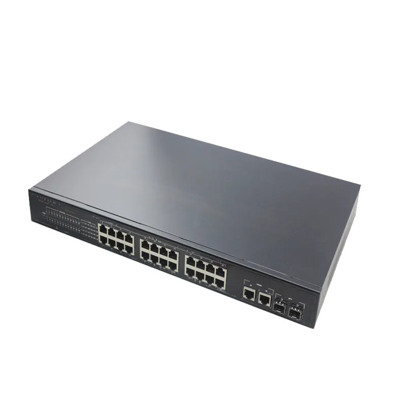 

HY5 power pin IEEE802.3af/at active poe switch 24 port 1U 19" rack mount power supply network poe 400w with 2 gigabit sfp/rj45