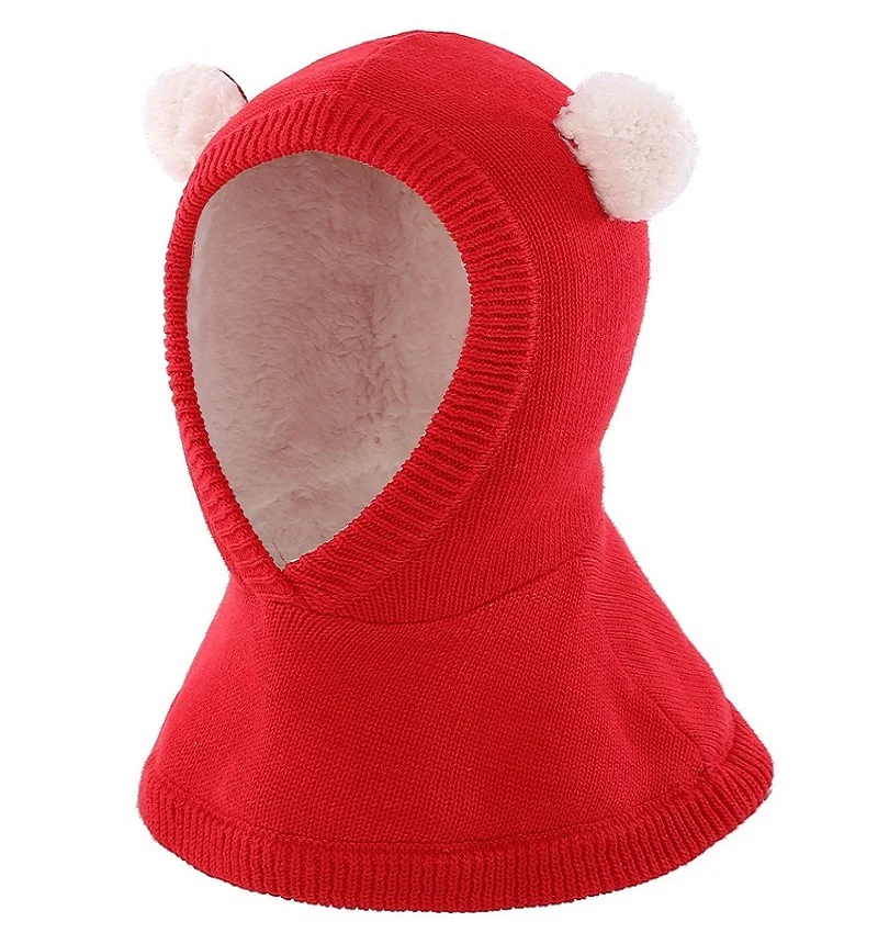 

Connectyle Toddler Boys Girls Warm Cotton Winter Hat Windproof Earflap Soft Sherpa Lined Hood Cowl Scarf Beanies Kids Ski Hats