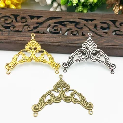 20pcs 31x38mm Filigree Triangl  Wraps Metal Charms For Embellishment Scrapbook DIY Jewelry Metal Craft  Wraps