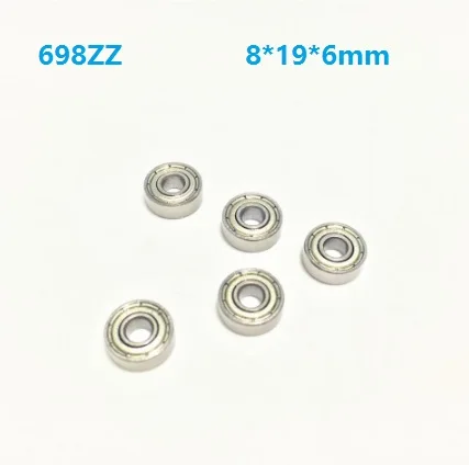 

500pcs/lot 8x19x6mm 698ZZ 698Z 698 ZZ Z Bearing 8*19*6mm Metal Cover Deep Groove Ball Bearings Miniature mini bearing