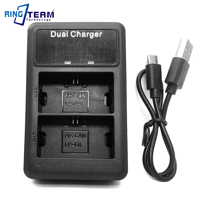 LP-E6液晶usbデュアル充電器キヤノンのデジタルカメラeos 5D 5D2 5DS rマークii 2 iii 3 6D 6D2 60D 60Da 7D 7D2 7DII 70D 80D XC10