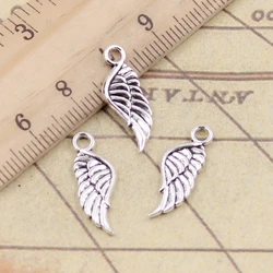 30pcs Charms Angel Wings 21x8mm Tibetan Bronze Silver Color Pendants Antique Jewelry Making DIY Handmade Craft