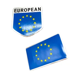 Aluminum Alloy European Union National Flag Car Body Sticker Automobiles Motorcycle Grille Exterior Decorating Accessories