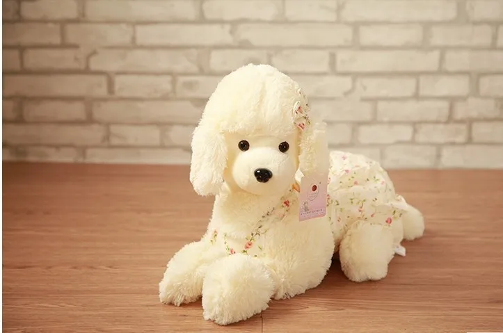 simpatico peluche barboncino adorabile nuovo fiore panno cane barboncino bambola regalo circa 45 cm 0045