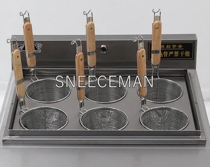 ไฟฟ้าทำอาหารเตา6ตะกร้าเดสก์ท็อปก๋วยเตี๋ยวเครื่องทำอาหาร