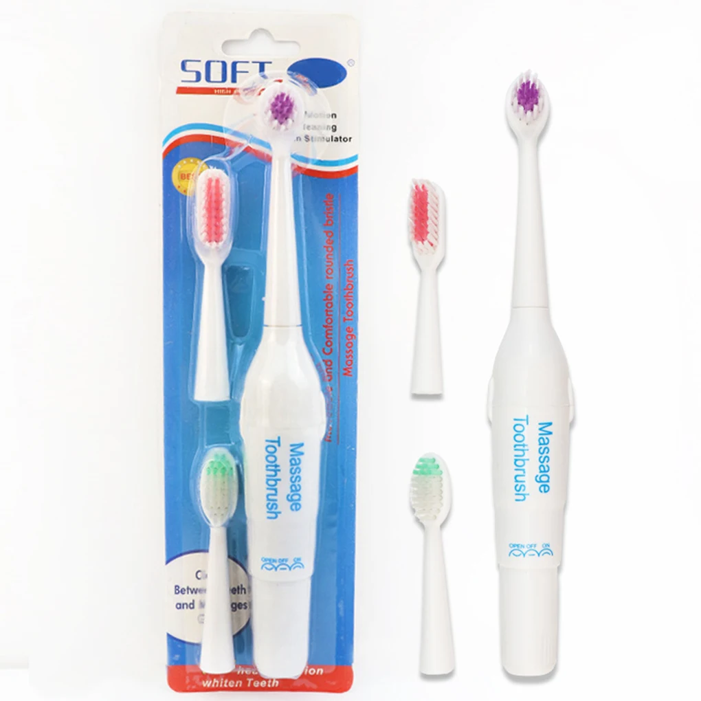 Electric Toothbrush Adult Massage Toothbrushes Massager Waterproof Portable Travel Whitening Tooth Brush with 2 Brush Heads