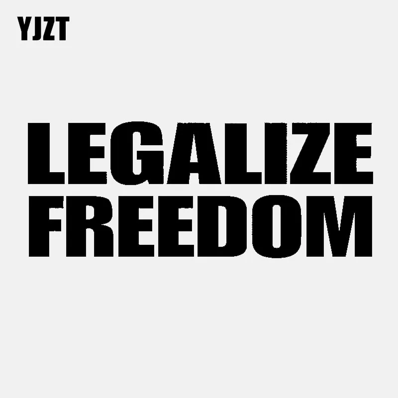 YJZT 15.5CM*6CM For High-quality Legalize Freedom Black Silver Vinyl Decal Car Sticker C11-1919