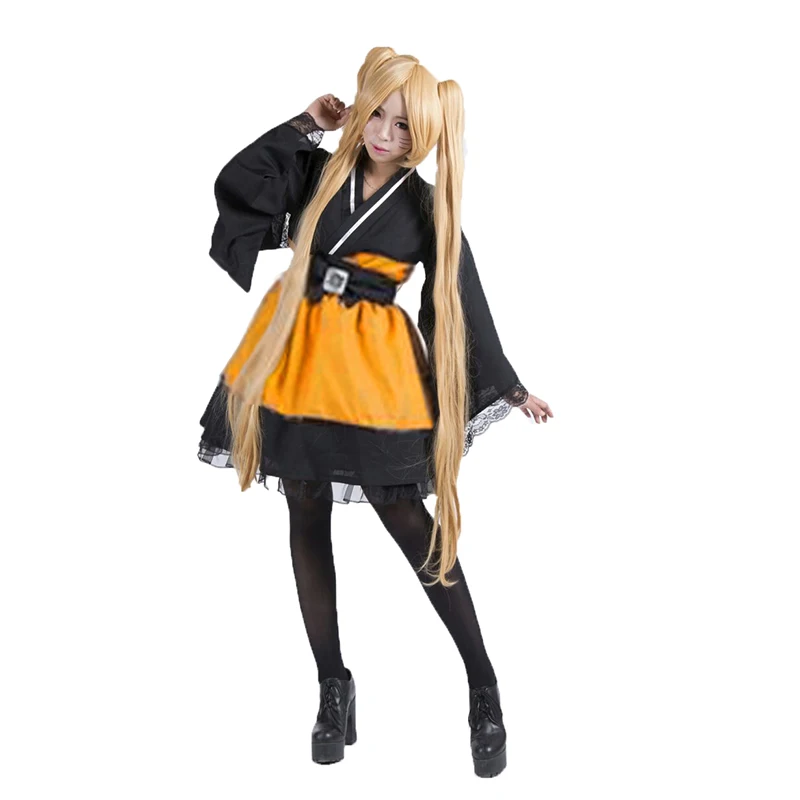 Shippuden Uzumaki Female Lolita Kimono Dress Anime Cosplay Costume