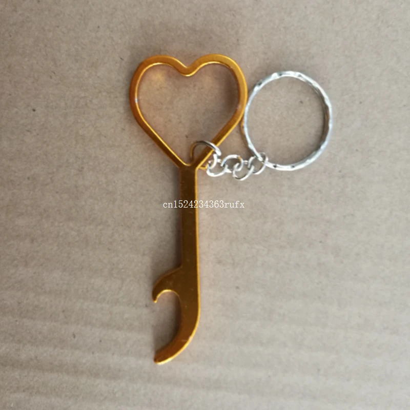 600 pcs Love Shaped Bottle Opener Keychain Promotional Gifts Creative Key Ring Can Opener Kitchen Tools