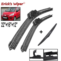 Erick's Wiper Front & Rear Wiper Blades Set Kit For Hyundai I10 MK 1 2007 - 2013 Windshield Windscreen Window Brushes 22