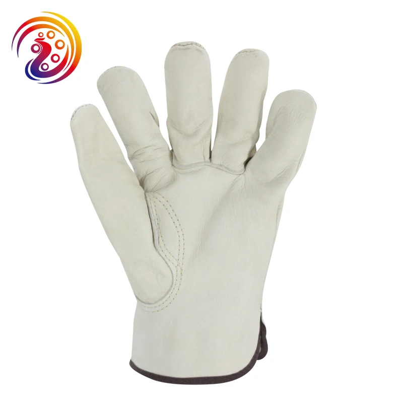 OLSON DEEPAK White Work Gloves Men\'s Leather Work Gloves Garden Work Gloves Cowhide Driver Gloves For Men