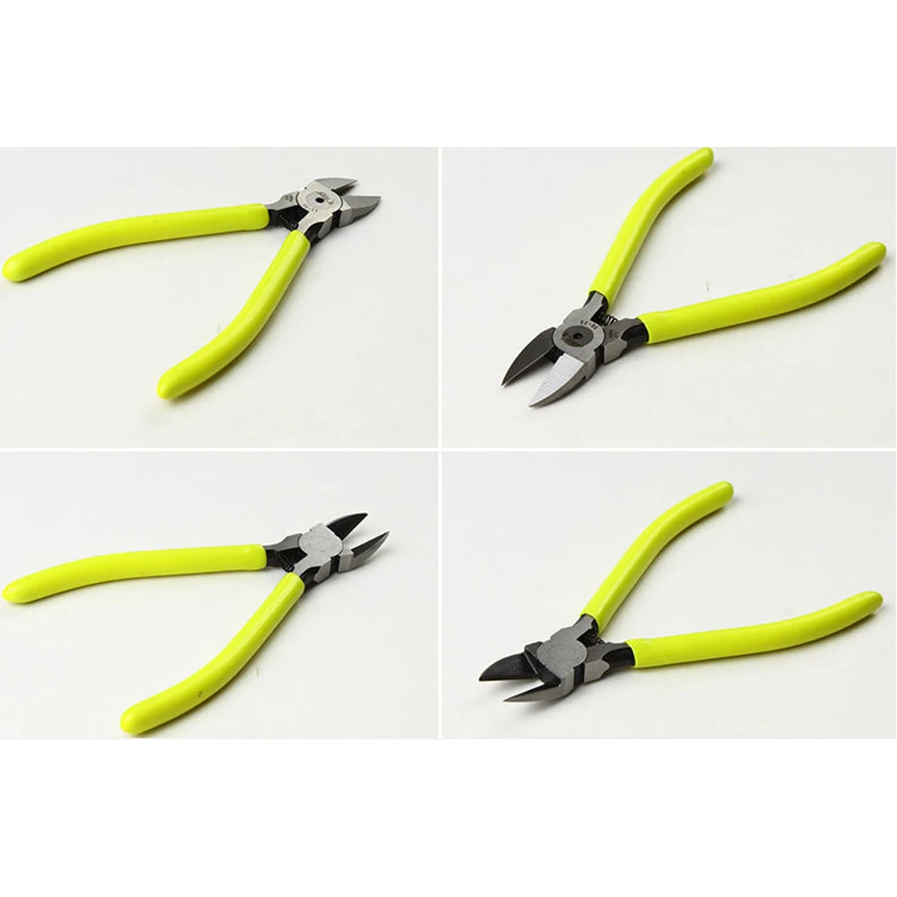 125mm 5/6.3 Inch Chrome Vanadium Alloy Steel Diagonal Pliers Hardware Outlet Clamp Pliers Oblique Nose Electronic Tools Yellow