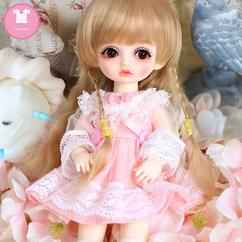 BJD Clothes 1/8 For RL Doll Monday Bamti Body Cute Pink Dress Beautiful Skirt Doll Accessories