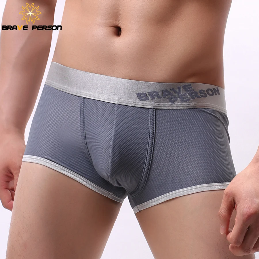 BRAVE PERSON Einfarbig Unterwäsche Männer Sexy Boxer Shorts Hohe Qualität Nylon Herren Boxer Unterwäsche Männlichen Mode Höschen