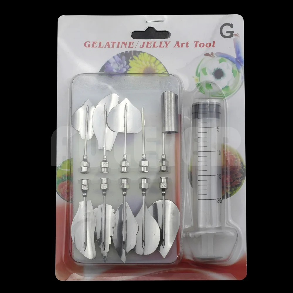 3D jelly Flower cake tools ,beginners kitchen cooking making cake jelly mold 10 Type 3D Gelatin Art Tools+ 1 syringe