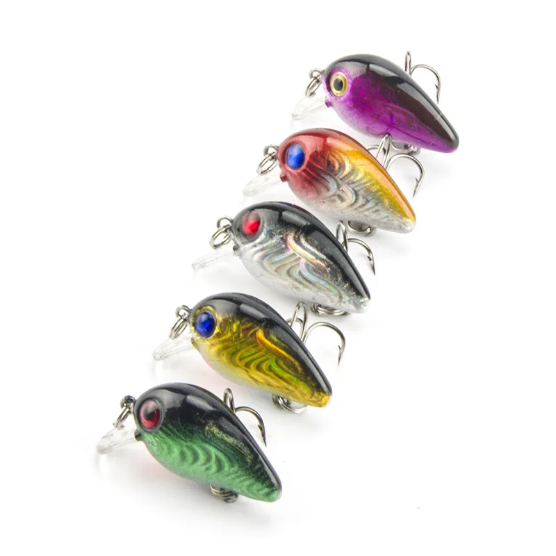 Lowest Price Sale 1.5g 3cm Topwater 0.1-0.5m Wobbler Japan Mini Fly Fishing Crankbait Cranks Lure Baits 5Pcs/lot