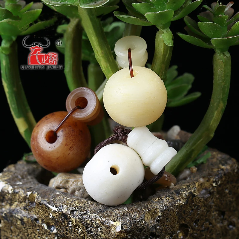 Pure natural yak bone Buddha, three - way DIY buddhist beads.