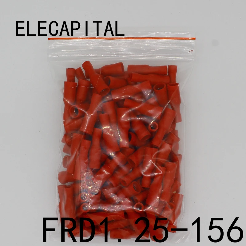 FRD1.25-156 FRD1-156 100PCS Bullet Shaped Female Insulating Joint Wire Connector Electrical Crimp Terminal AWG22-16 FRD