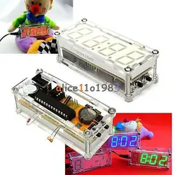 DIY Kit Red LED Electronic Clock Microcontroller Digital Clock Time Thermometer diy electronic kit