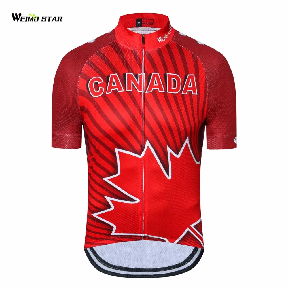 كندا في الهواء الطلق الدراجات جيرسي الرجال دراجة جيرسي 2018 الطريق الدراجات جيرسي الشباب غطاء دراجة نارية قصيرة الأكمام القمصان الأحمر