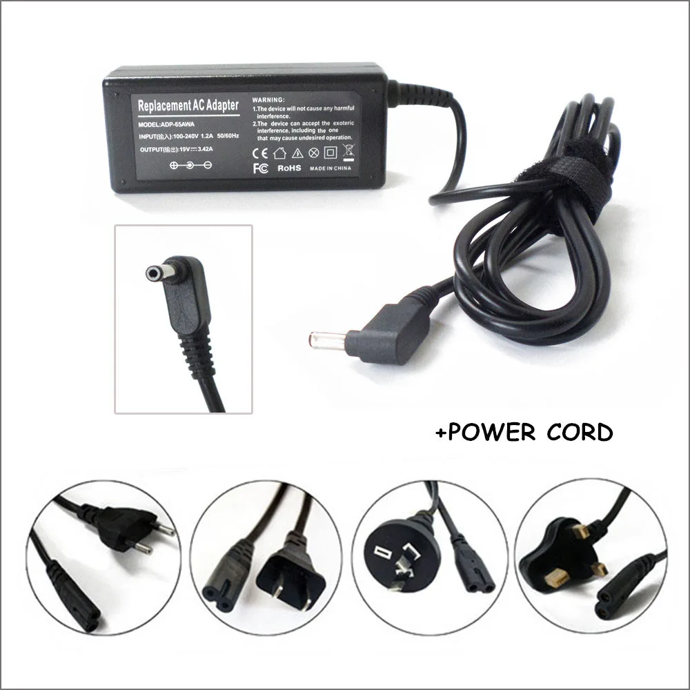 Universal Laptop Charger For Asus Zenbook ADP-65AW A PA-1650-66 PA-1650-78 90-XB3NN0PW00010Y 4.0mm*1.35mm AC Adapter