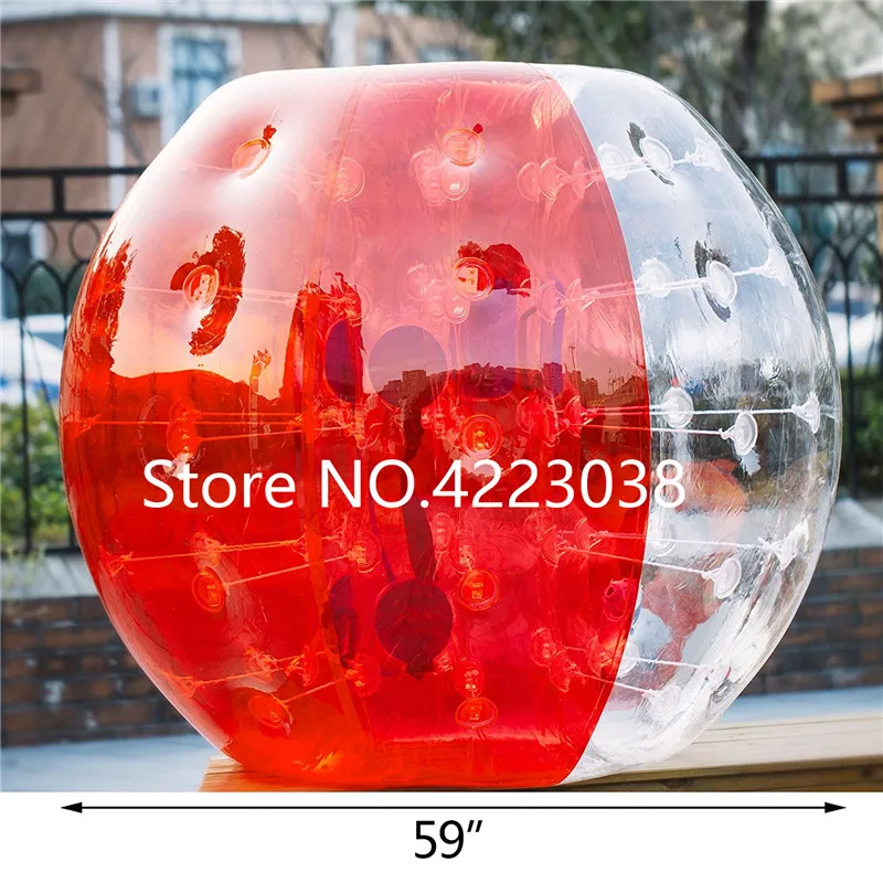 Bulle de football en PVC rouge et transparent pour adultes, pare-chocs de football, balle d'amendements, matériau PVC, 1.5m, livraison gratuite