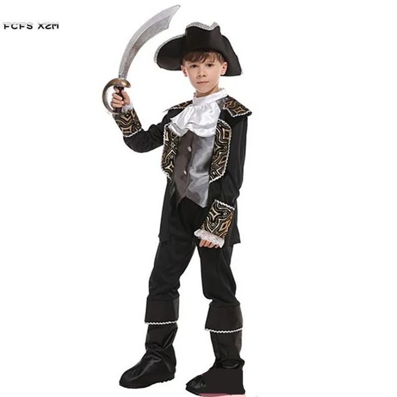 

Boys Warrior Jack Sparrow Cosplay Kid Children Halloween Pirate Captain Costume Carnival Purim Stage Play Masquerade Party Dress