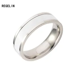 REGELIN 2017 black and white ceramic 316L Stainless Steel finger rings for women/men wholesale