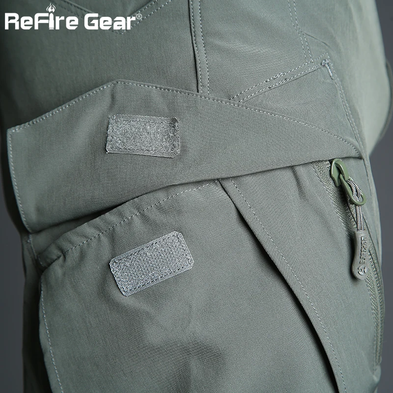 ReFire Gear letnie lekkie miejskie taktyczne spodnie w stylu Cargo mężczyźni dorywczo szybkie suszenie oddychające Stretch SWAT wojskowe spodnie