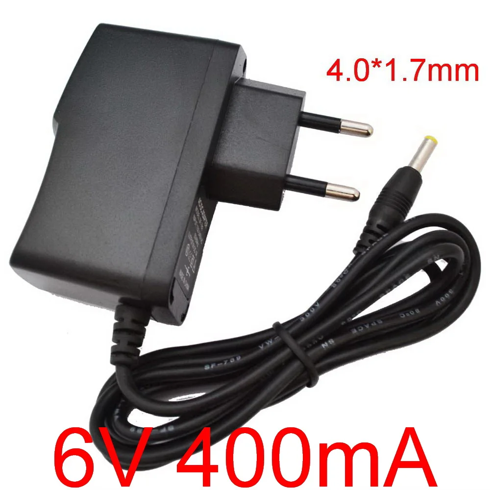 1PCS 6V400mA High quality AC 100V-240V Converter Switching power adapter DC 6V 400mA 0.4A Supply EU Plug DC 4.0mm x 1.7mm