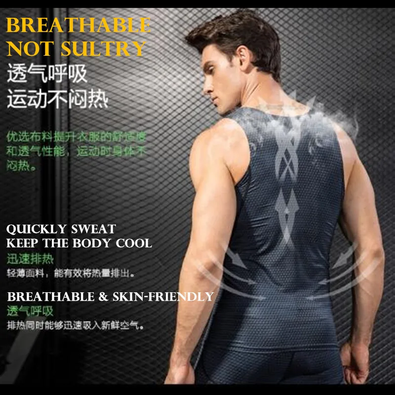 Men Pro Compression 3D Print Tight Slim Snake Scale Vest,High Elastic Quick-drying Wicking Sporting Fitness Shapers Tank Tops