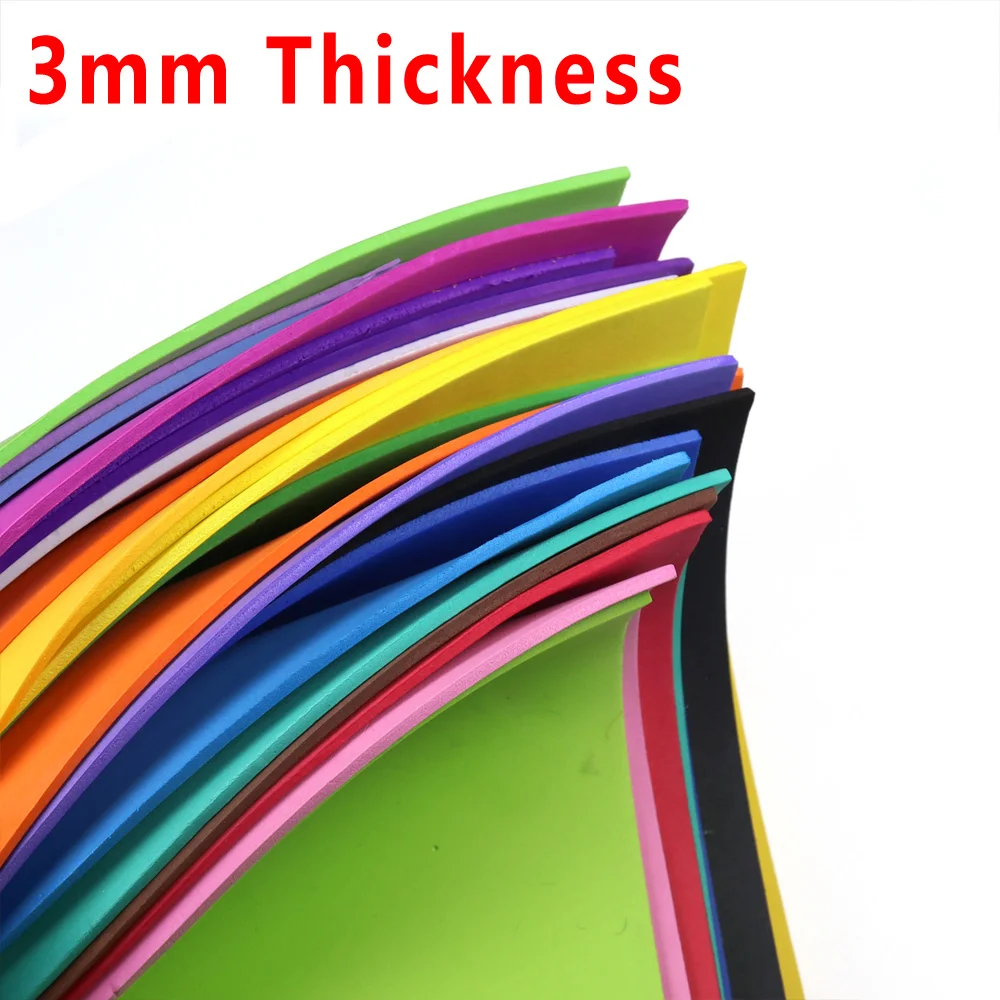 Bimoo 2pcs 3mm Colored EVA Foam Paper Fly Tying Foam Paper Material for Grass Hopper Foam Popper Carp Bugs etc.