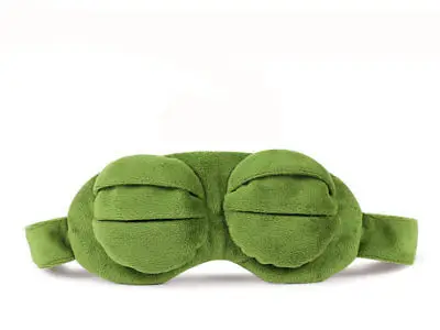 Hirigin New Fashion Kawaii Travel Sleep Eye Mask 3D Sad Frog Padded Shade Cover Sleeping Closed/Open Eye Funny Mask Adult/Kids