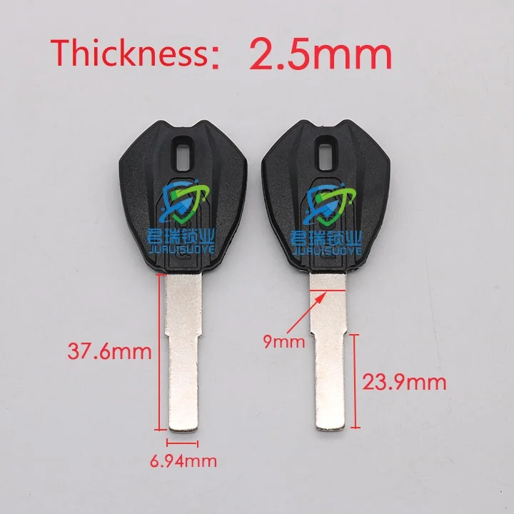 10pcs x electric Bicycle key embryo Flat Plate Key Blade Replacement Length 37.6mm JG017