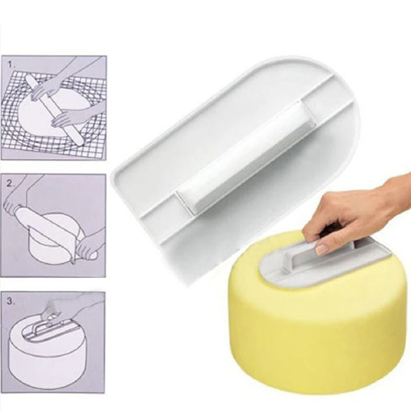Di plastica Della Torta Smoother Lucidatore Strumenti di taglio Piatto di Decorazione Del Fondente di Spatole Torta FAI DA TE di Strumenti di