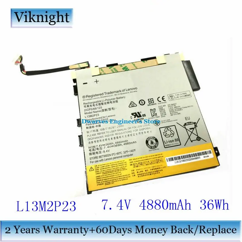 

Genuine 7.4V L13M2P23 Battery L13S2P21 4880mAh 36Wh For Lenovo Miix 2 11 MIIX 211-TAB Laptop Battery